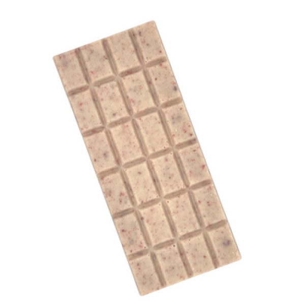Produktbild vegane, pure weiße Schokoladenalternative mit Erdbeeren EH Chocoladen